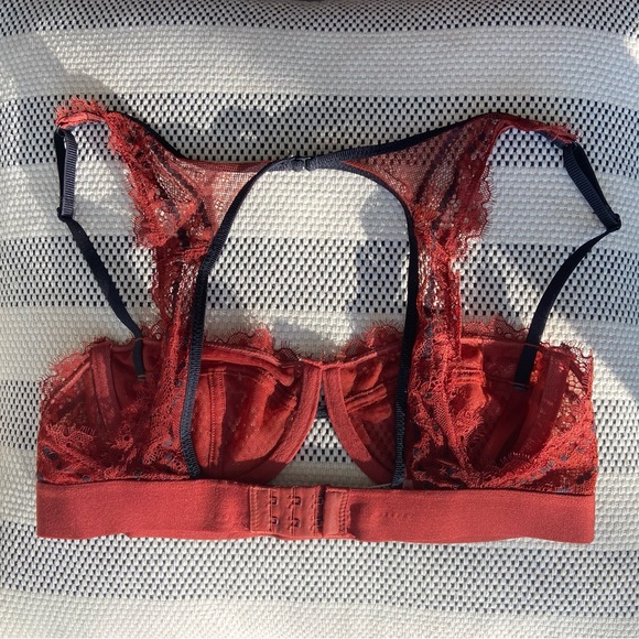 Free People Hour of Dawn Underwire Bralette in Cinnamon Red & Black - Picture 6 of 8